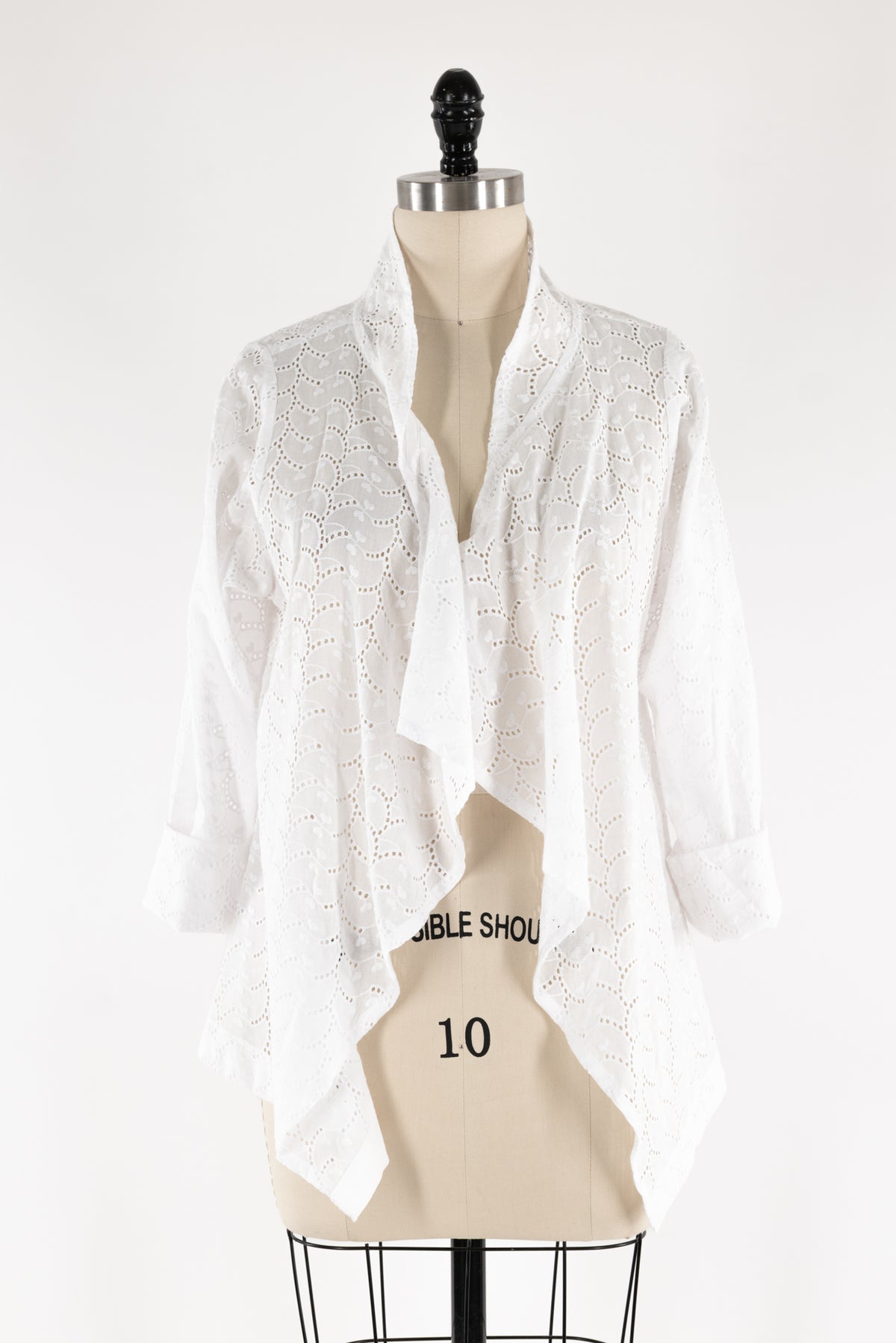 White Cotton Eyelet Jacket