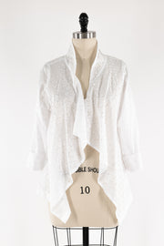 White Cotton Eyelet Jacket