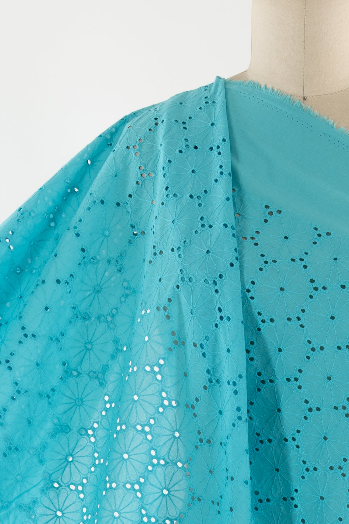 Aqua Velva Cotton Eyelet Woven
