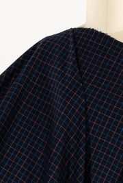 Blue Monday Windowpane Checks Wool Blend Woven