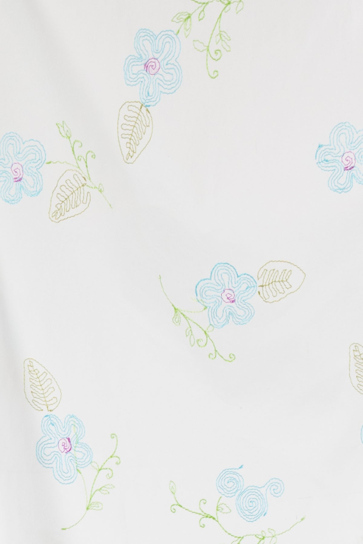 Blue  Primrose Embroidered Cotton Woven - ENDCUT