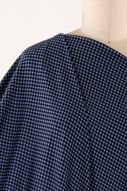 Breton Blue Check Rayon Jersey USA Knit
