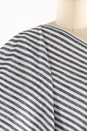 Brittany Blue Linen Stripes Woven