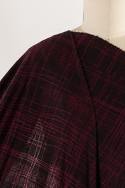 Burgundy Grid Italian Viscose Knit