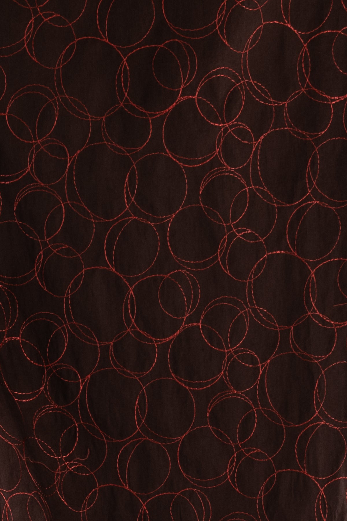 Chocolate Orange Embroidered Cotton Woven