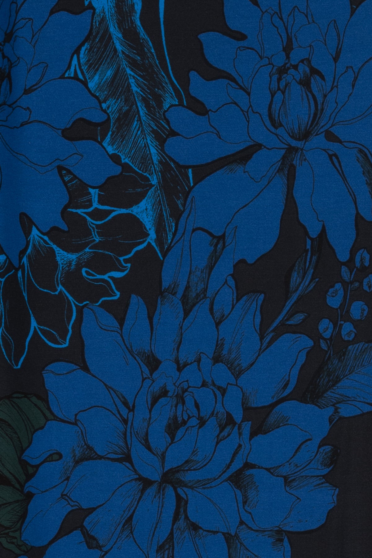 Cobalt Peonies Italian Viscose Knit