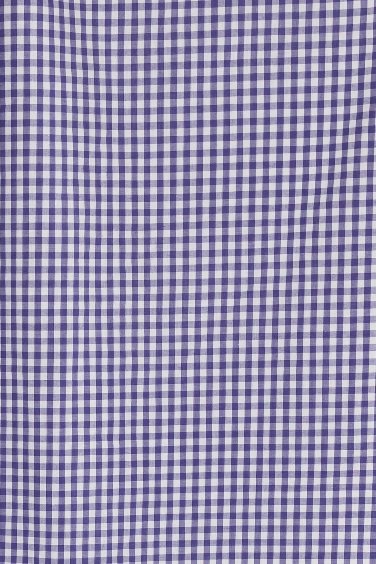 Purple and white gingham check fabric, ideal for apparel and quilting projects