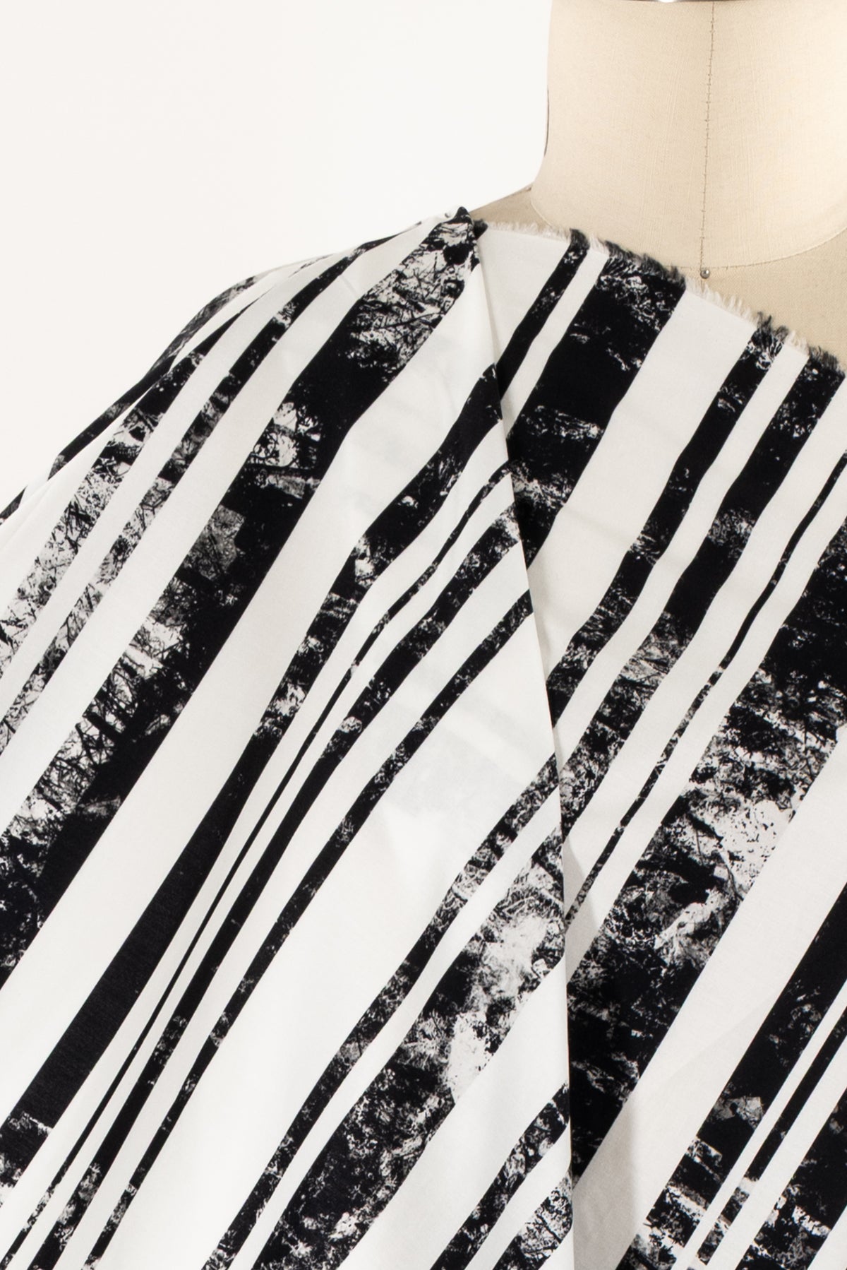 Cross Section Stripes Italian Stretch Cotton Woven