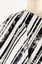 Cross Section Stripes Italian Stretch Cotton Woven