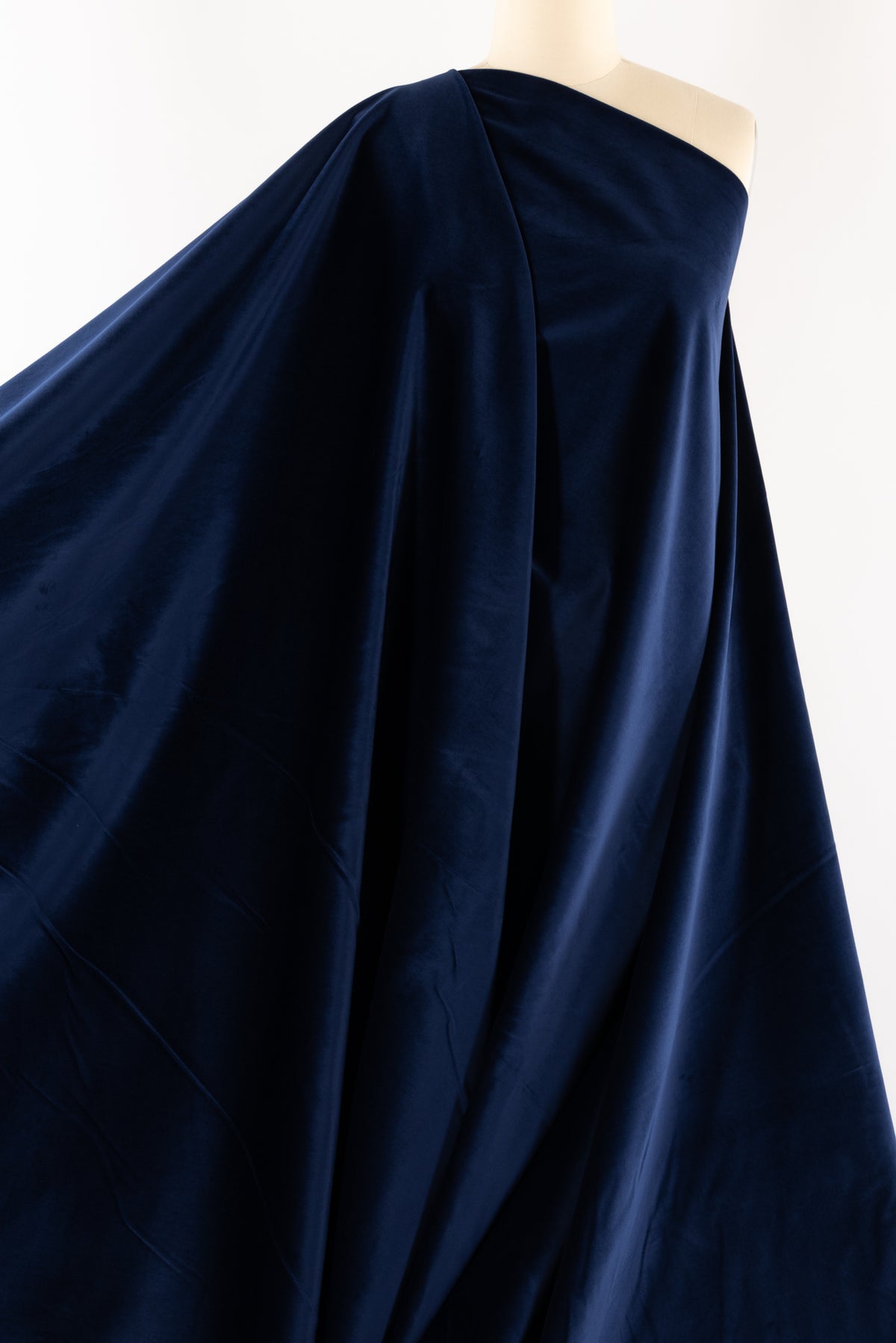 Evening Blue Cotton Velvet Woven