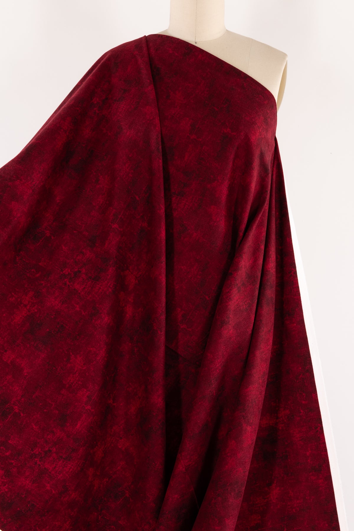 Firebrick Red Patina Cotton Flannel Woven