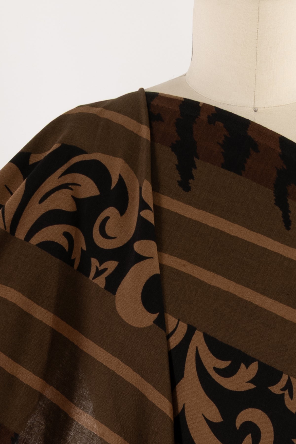 Gingerbread Stripe Italian Linen Blend Woven