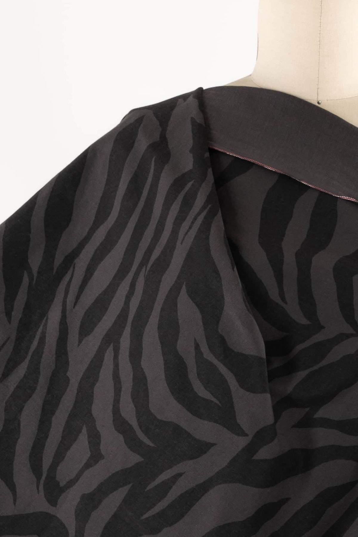 Graphite Zebra Japanese Stretch Woven