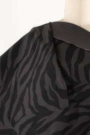 Graphite Zebra Japanese Stretch Woven
