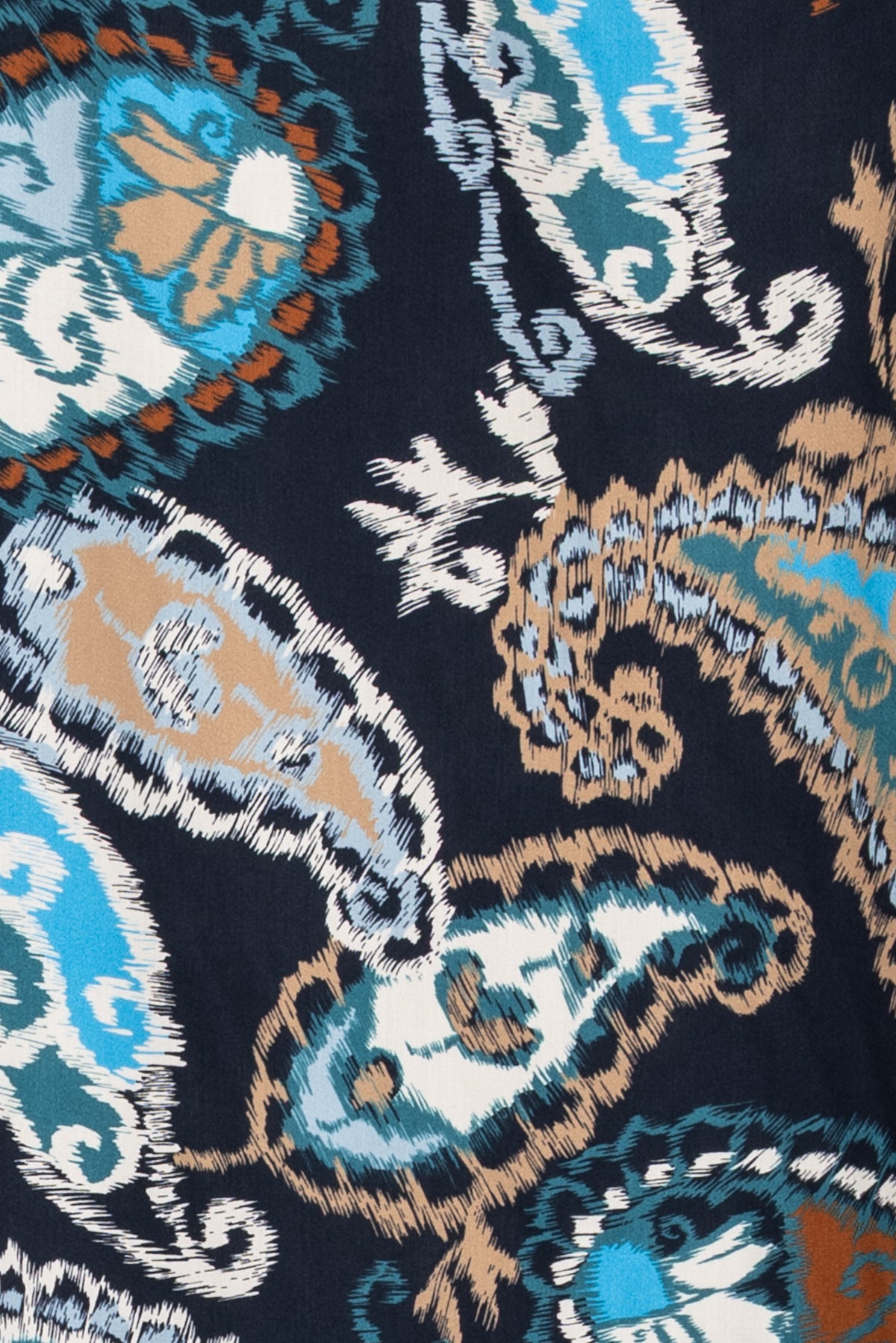 Indigo Paisley Italian Viscose Woven