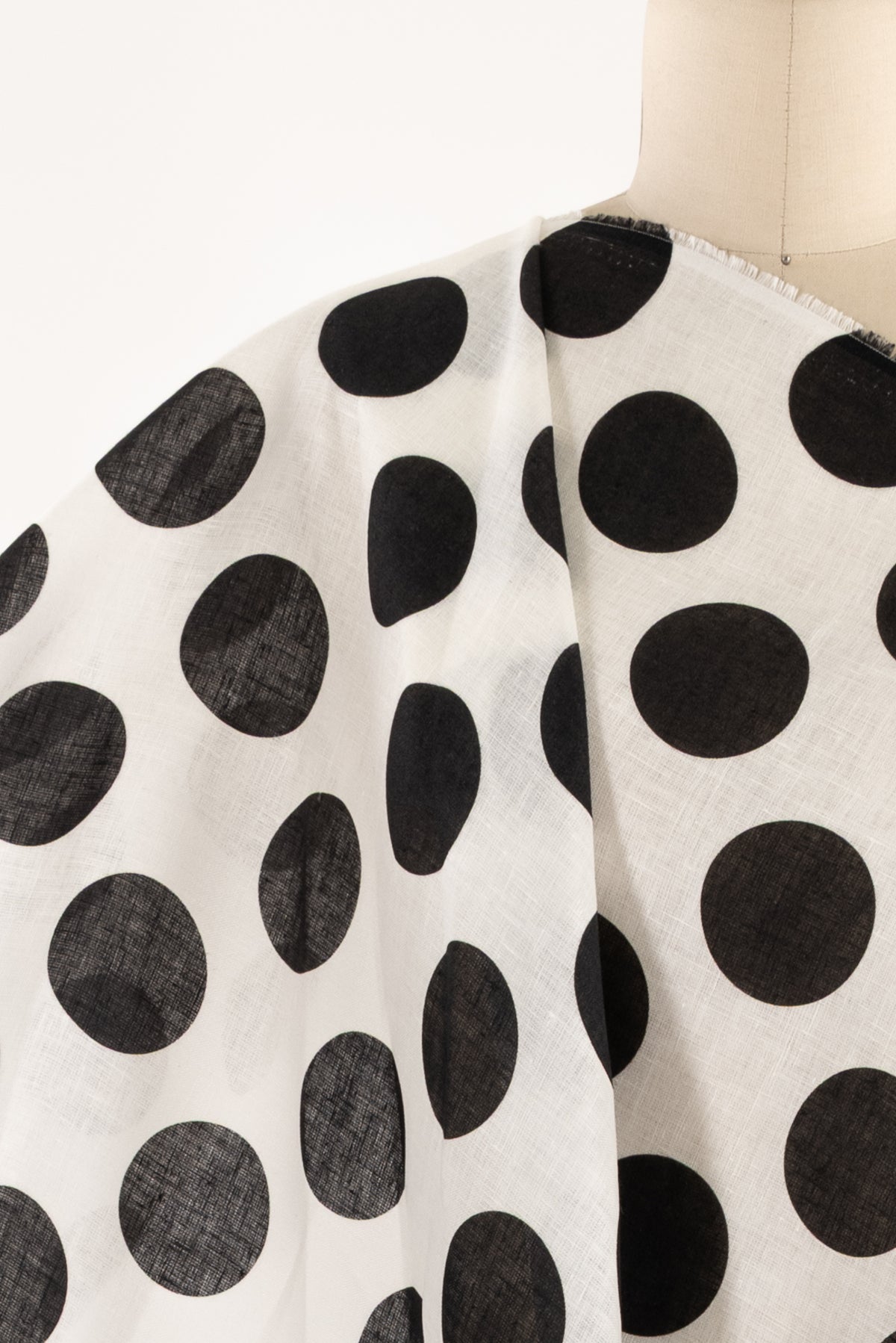 Jumbo Jet Dots Euro Linen Woven