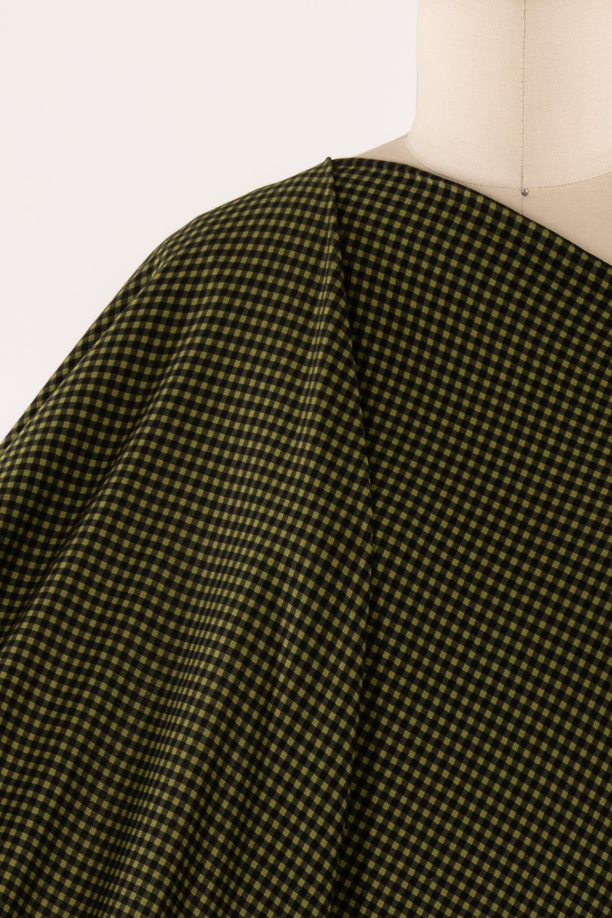Laurel Green Check Rayon Jersey USA Knit