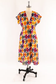 Ikat Print Cotton Dress