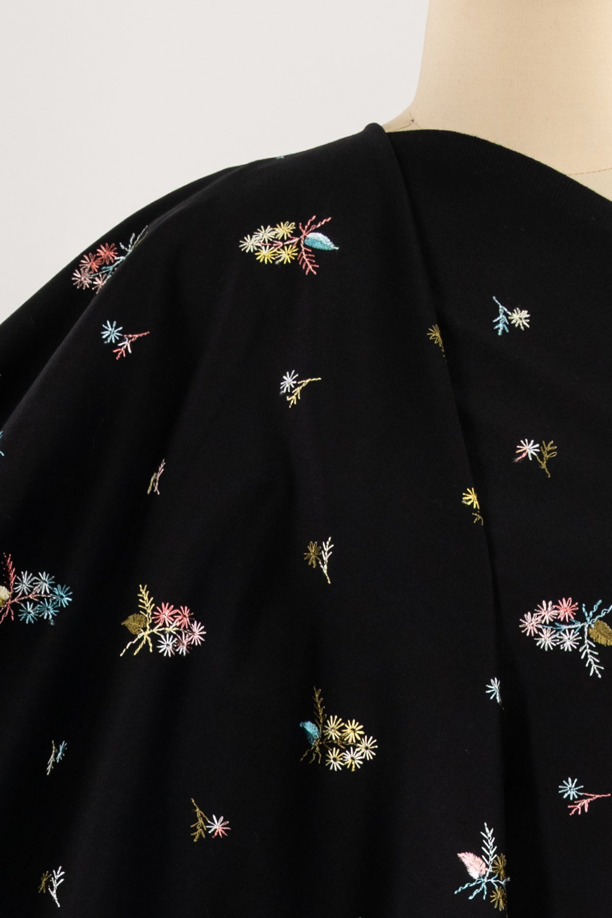 Midnight Posies Embroidered Stretch Woven