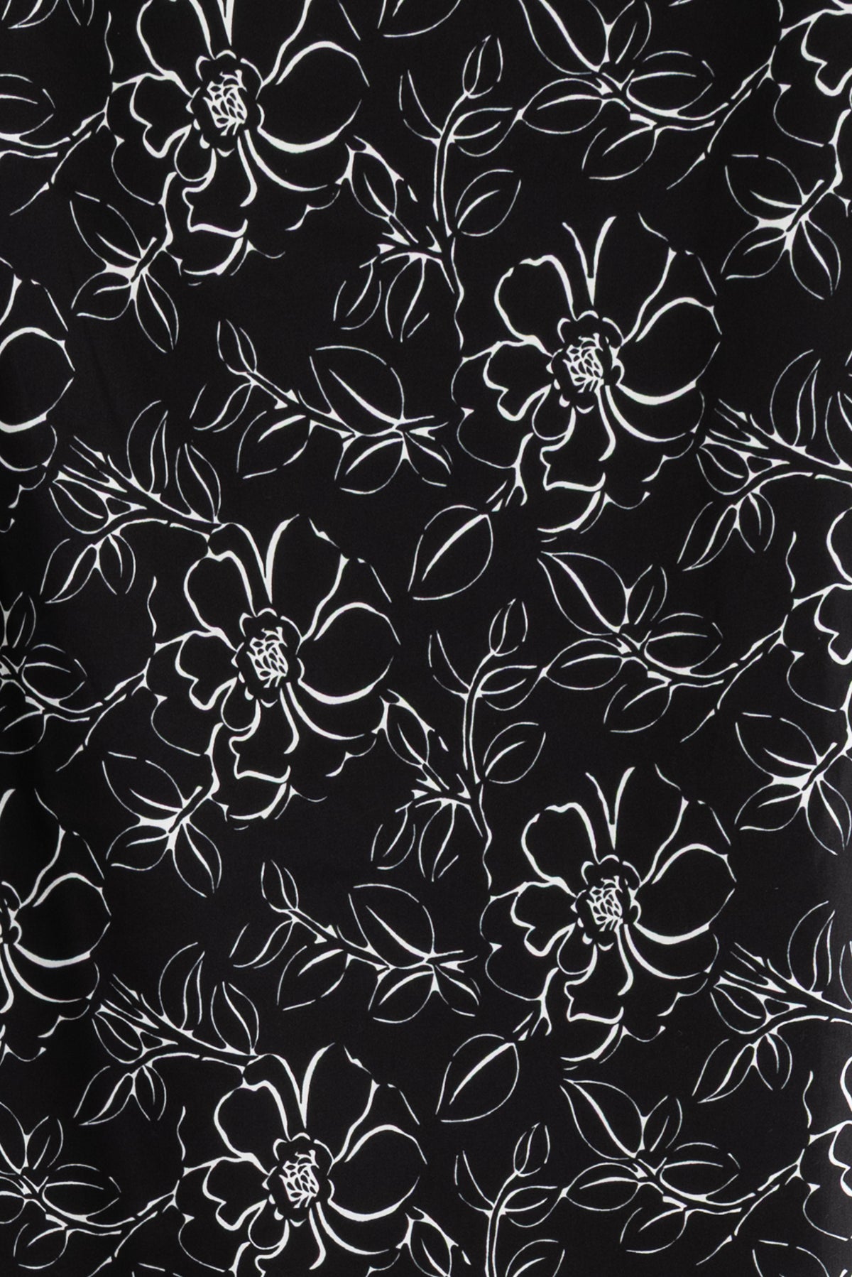 Monochrome Bloom Stretch Cotton Woven