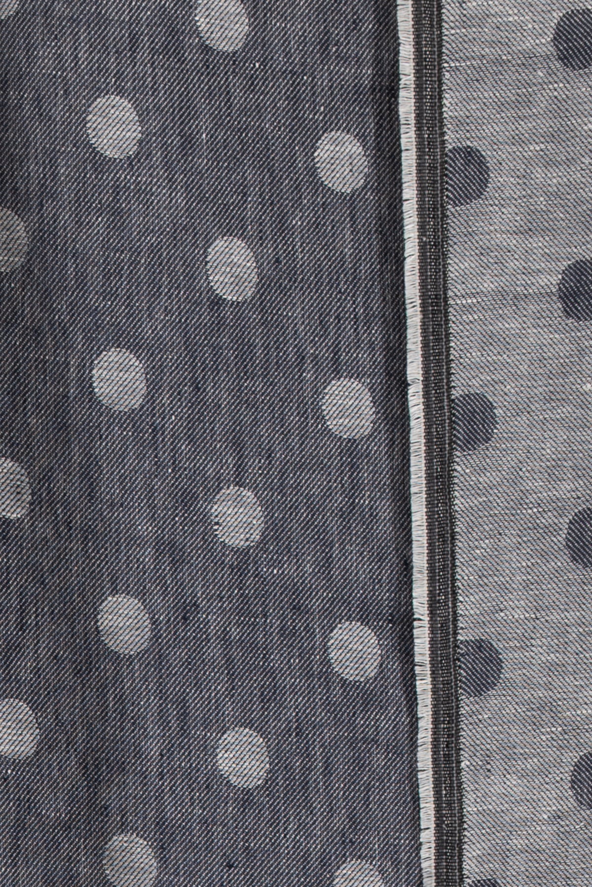 Navy Double Dot Linen Jacquard Woven