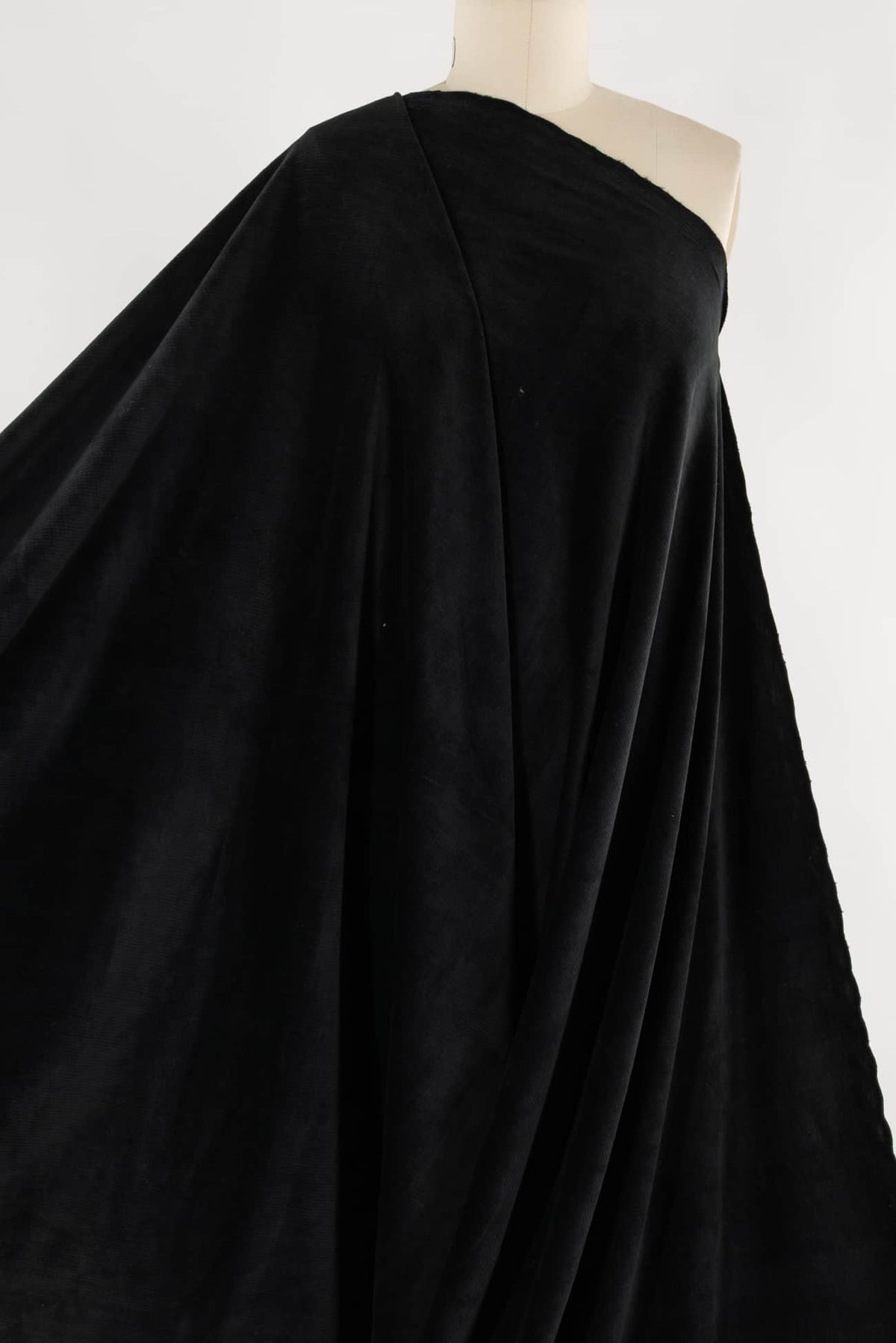 Nero Black Corded Velour Knit