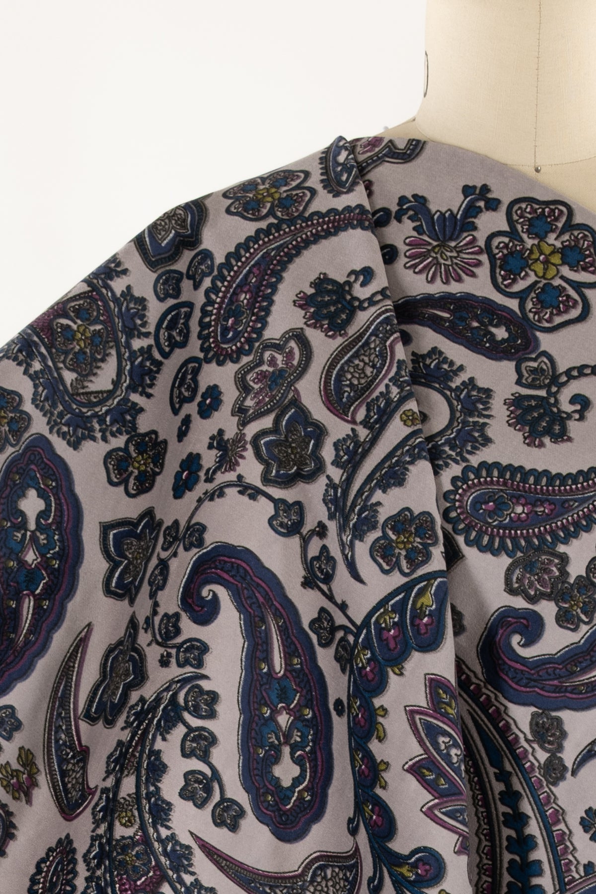 Paisley Arabesque Stretch Cotton Velveteen Woven