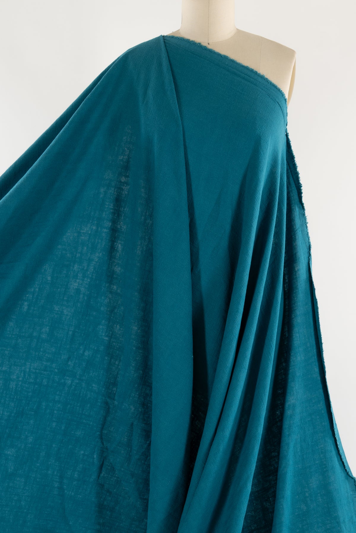 Peacock Teal Linen Woven