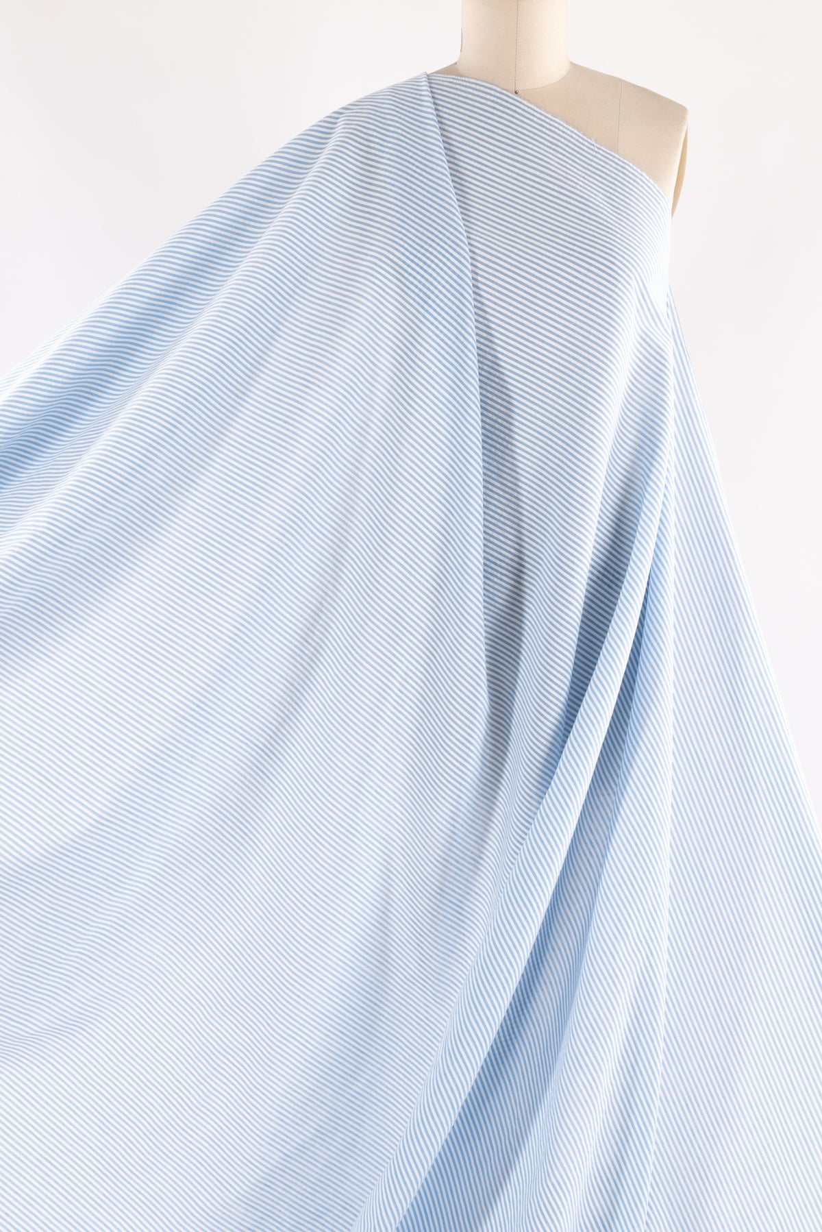 Powder Blue Cotton Seersucker Woven - ENDCUT