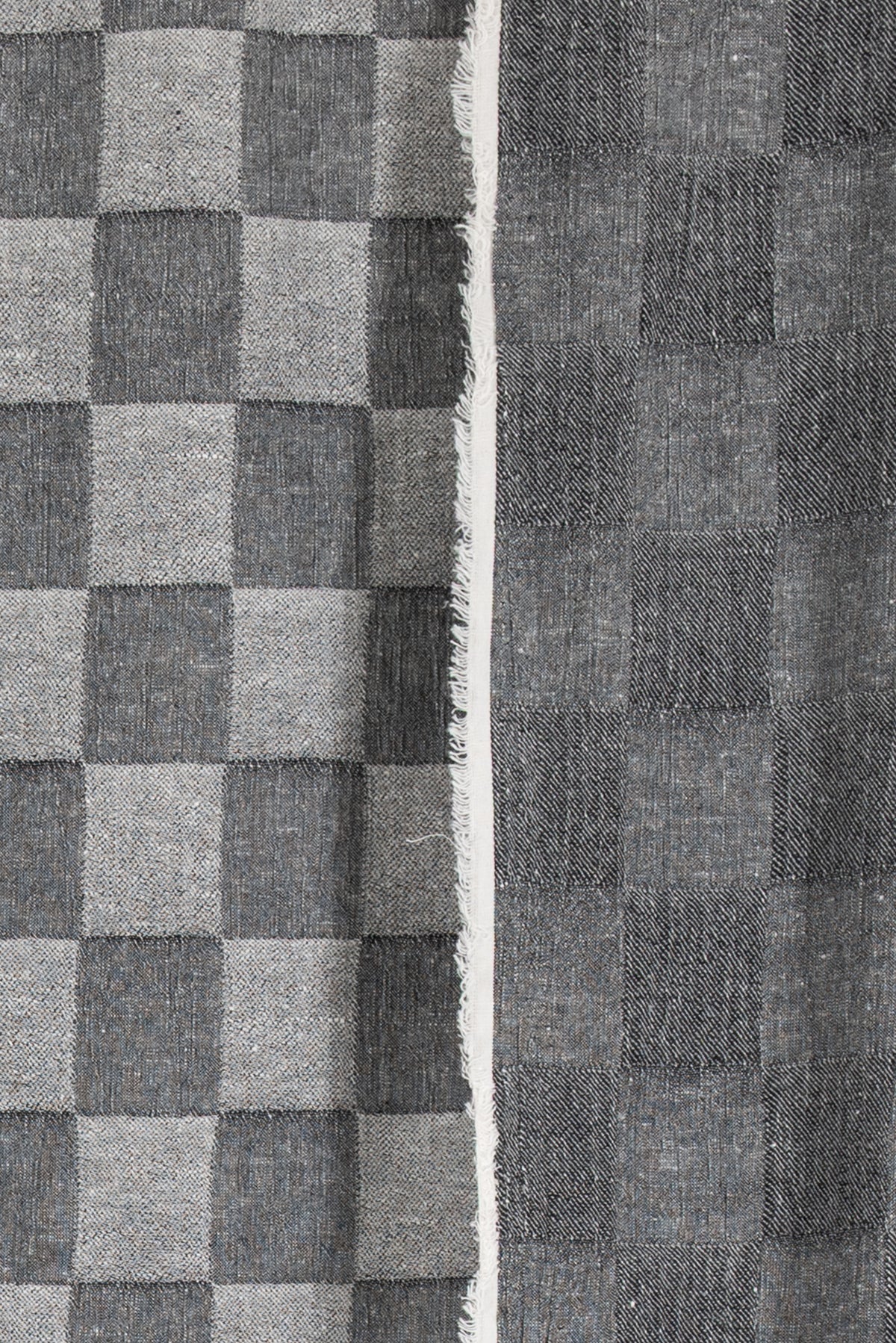 Stone Check Linen Jacquard Woven