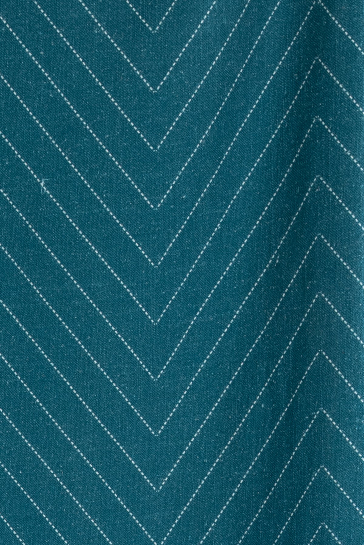 Teal Zig Linen Woven