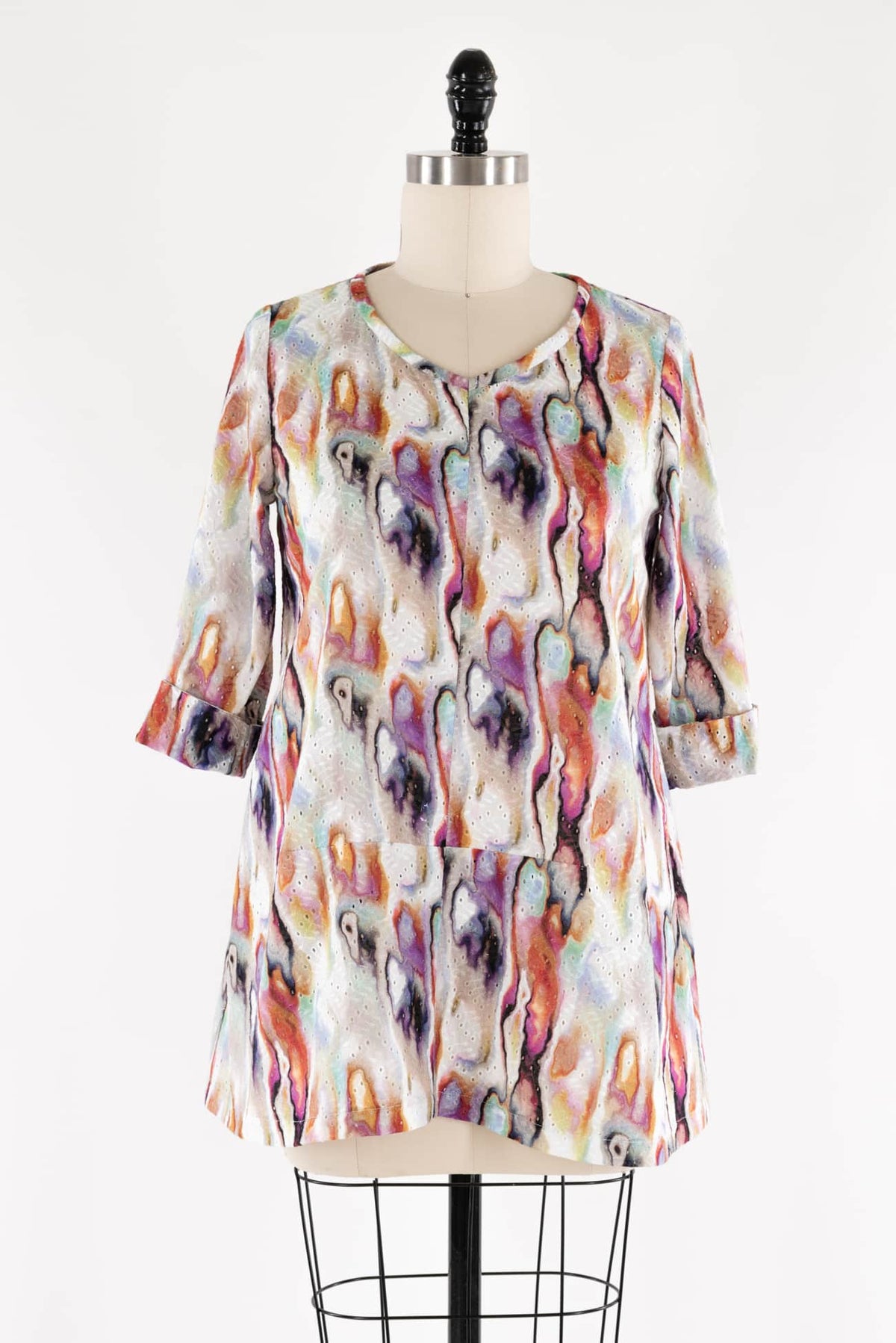 Watercolor Cotton Eyelet Tunic