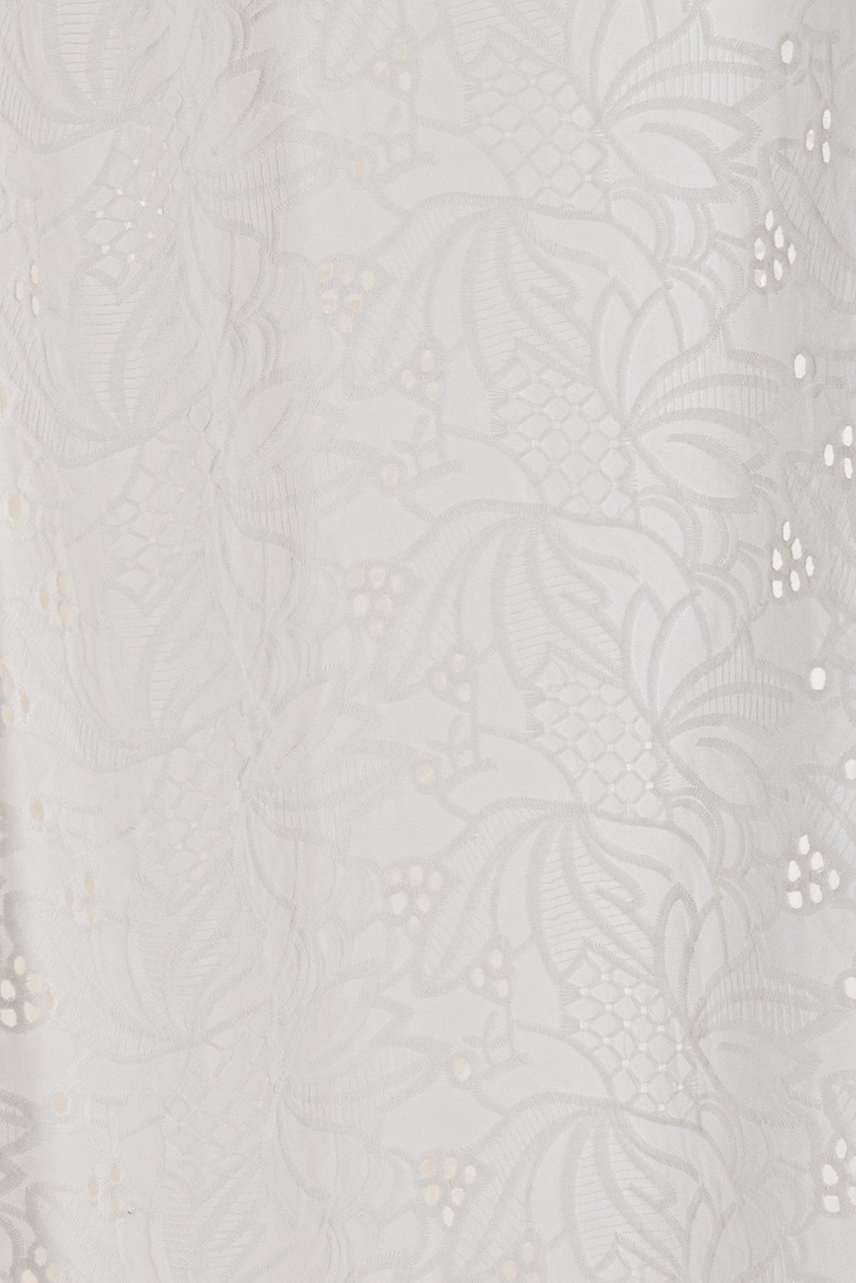 White Lotus Embroidered Cotton Woven