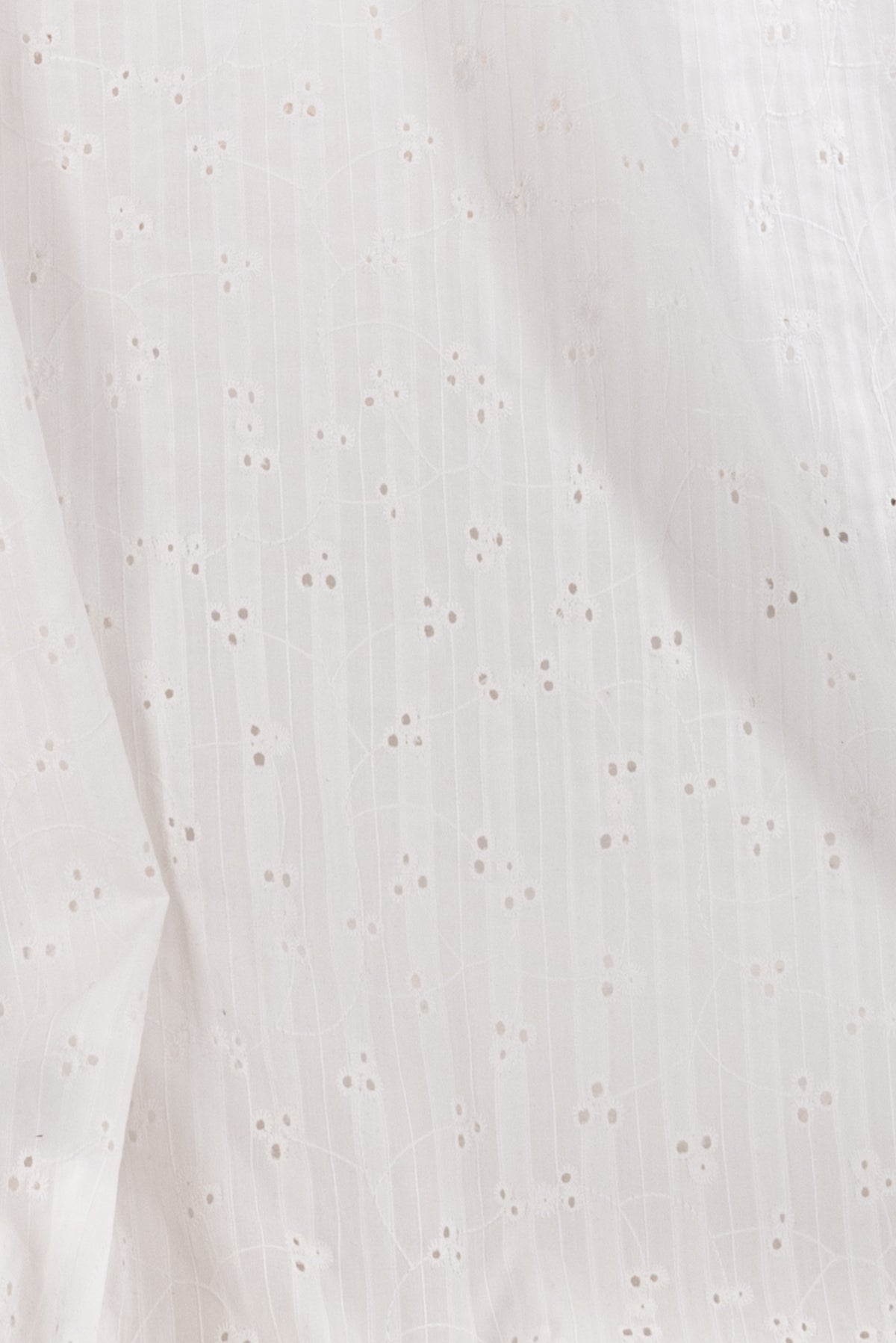 White Stripes Eyelet Cotton Woven