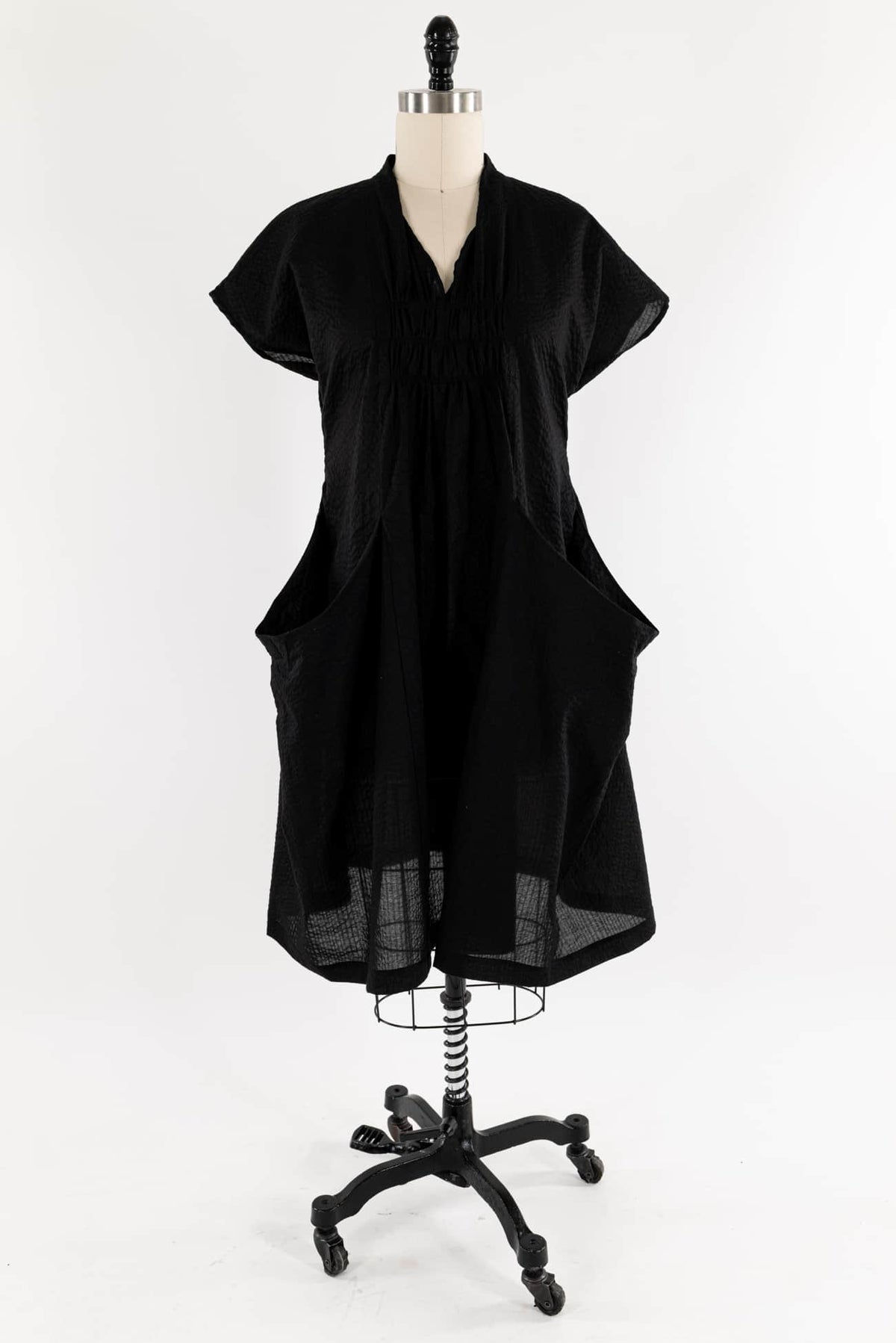 Black Seersucker French Housedress