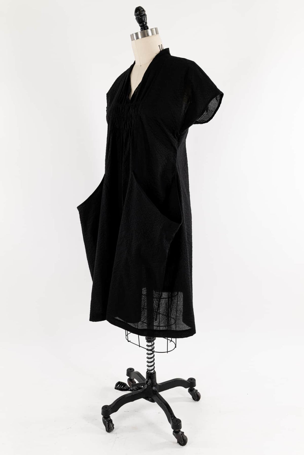 Black Seersucker French Housedress
